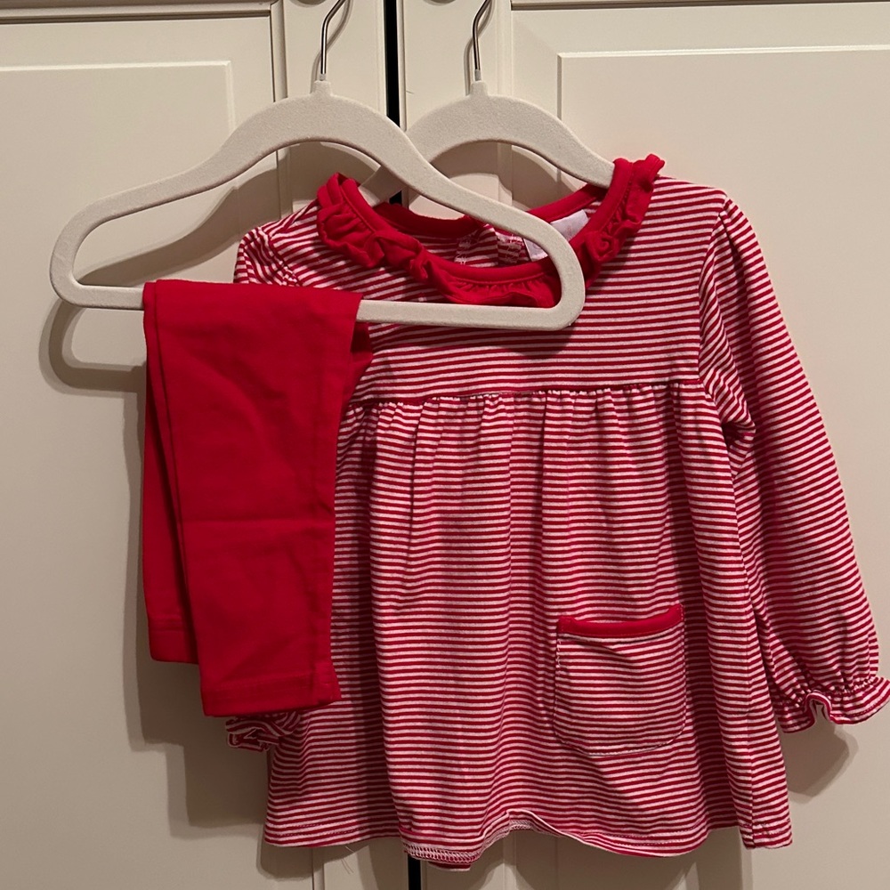 Stitchy Fish Red and White Striped Toddler Outfit